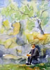 "Beijing Garden" framed 20"x16" $245