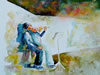 "Violinist in the Metro" framed 20" x 16", $245